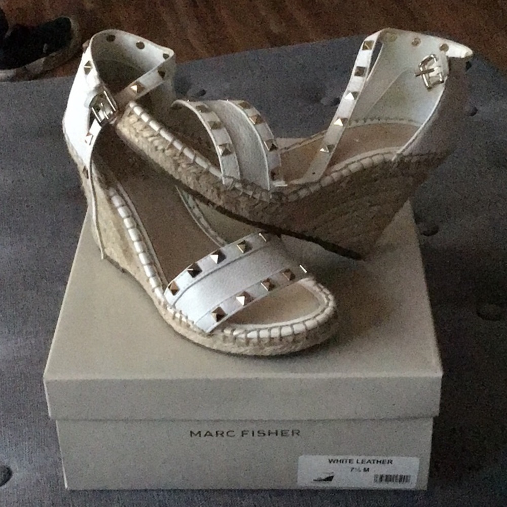 White platform sandals